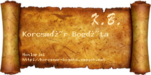 Korcsmár Bogáta névjegykártya